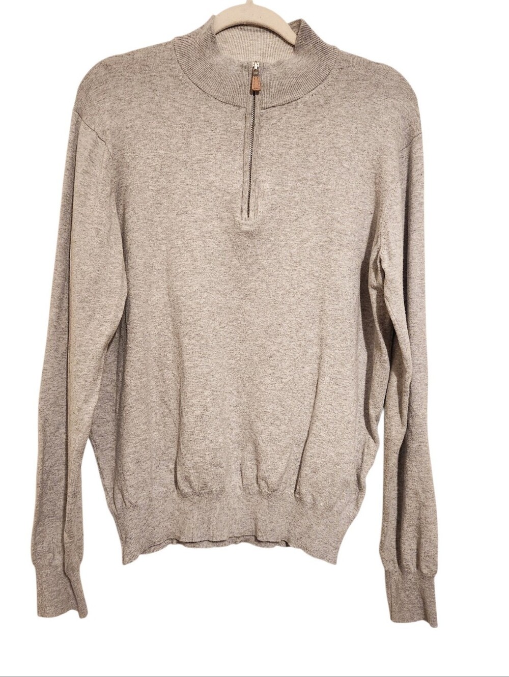 Peter Millar | Men's Gray Cashmere Blend Quarter Zipper Sweater (Size Medium)
